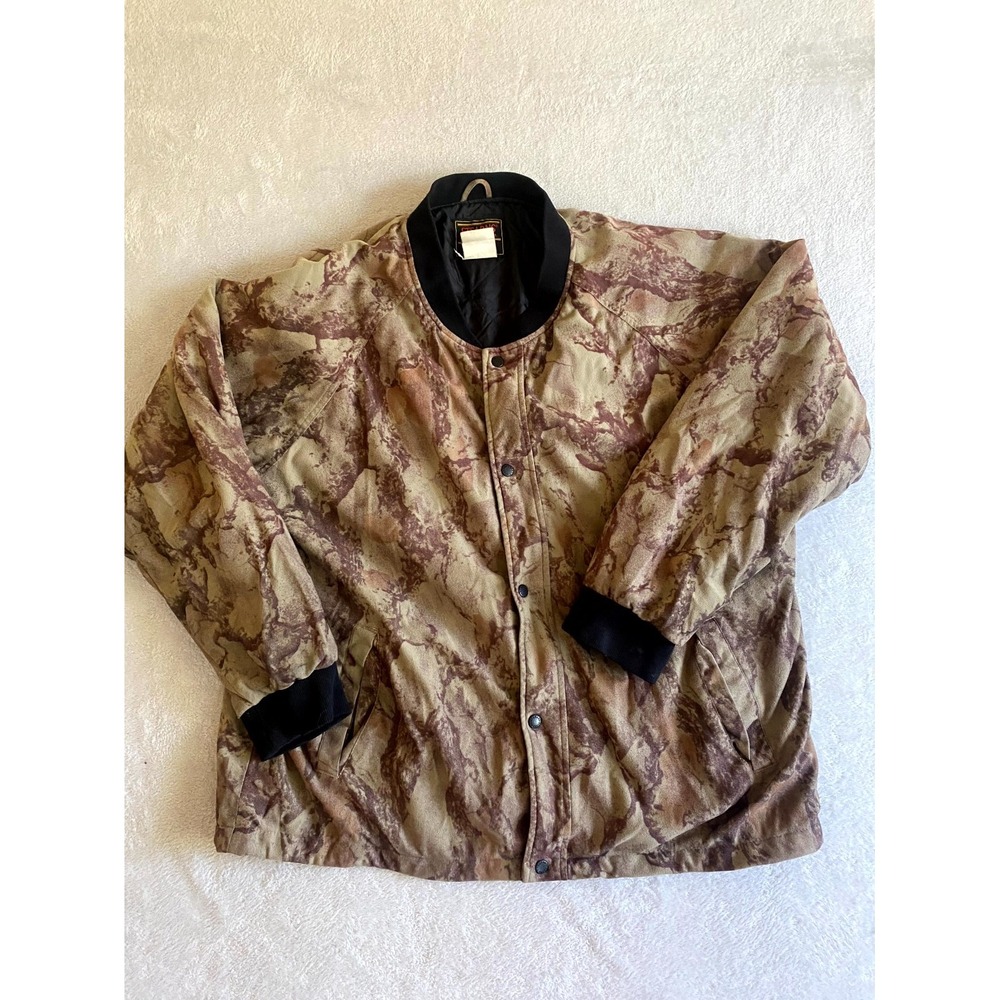 Vintage Stearns‎ Dry Wear Varsity Jacket Men Multicolor Camo Lined Snap Front